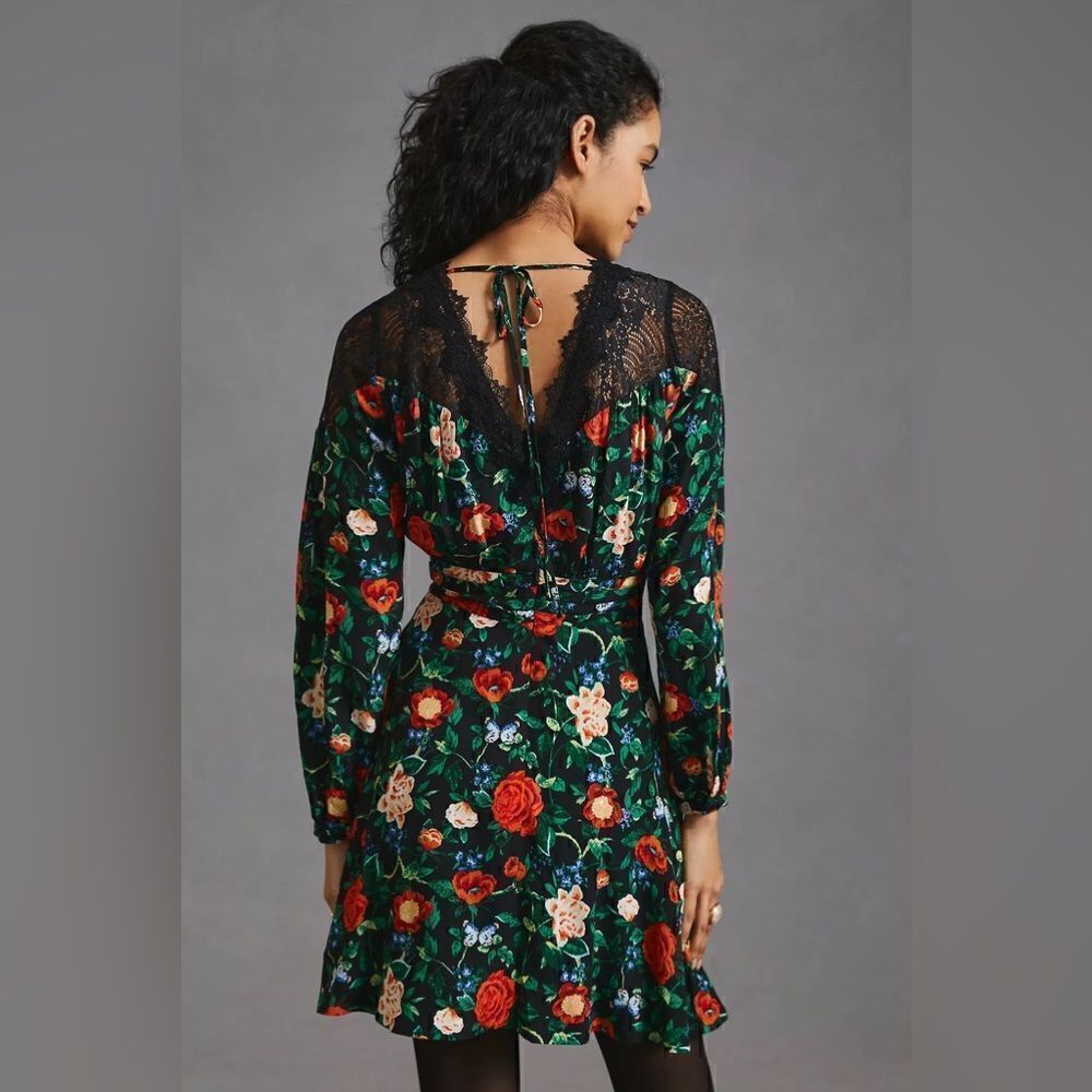Anthropologie Lacy V-Neck Mini Dress Size 8 - Picture 5 of 5